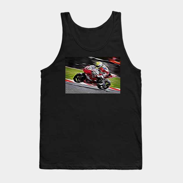 Full Speed On Two Wheels Tank Top by DeVerviers